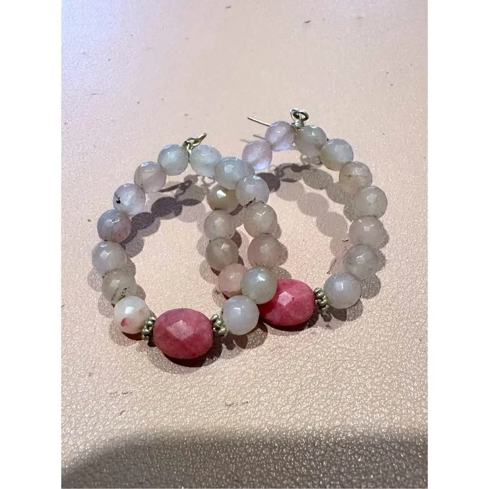 Pink quartz earrings